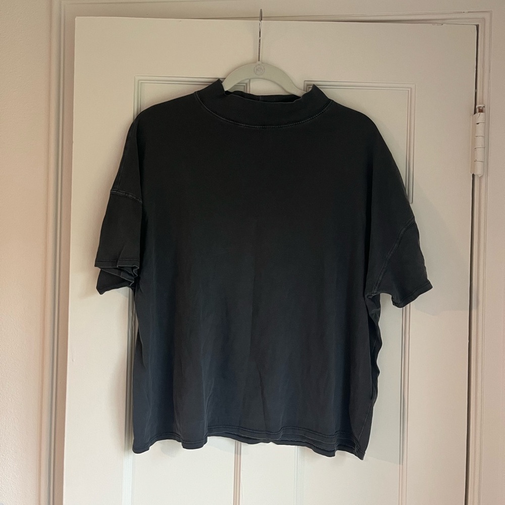 Free People Fearless Tee Medium Washed Black Gray